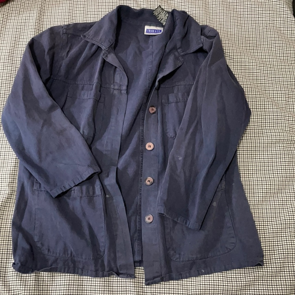 Navy blue chore jacket, best fits size M